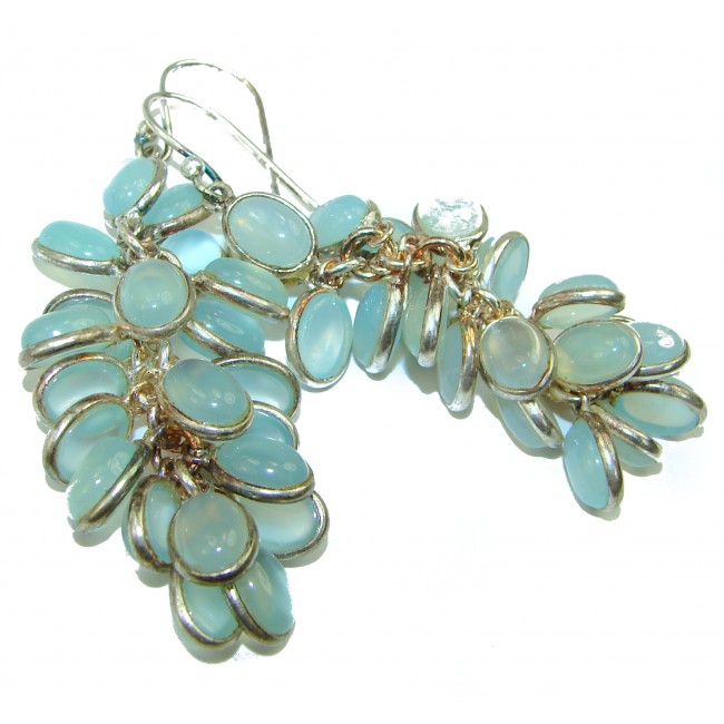 Gorgeous Aquamarine .925 Sterling Silver handcrafted Cha - Cha earrings