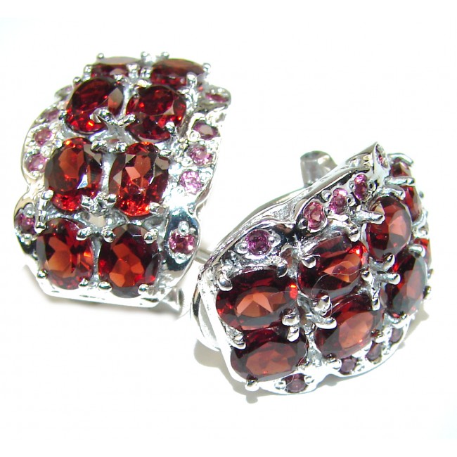 Spectacular Garnet .925 Sterling Silver handcrafted earrings