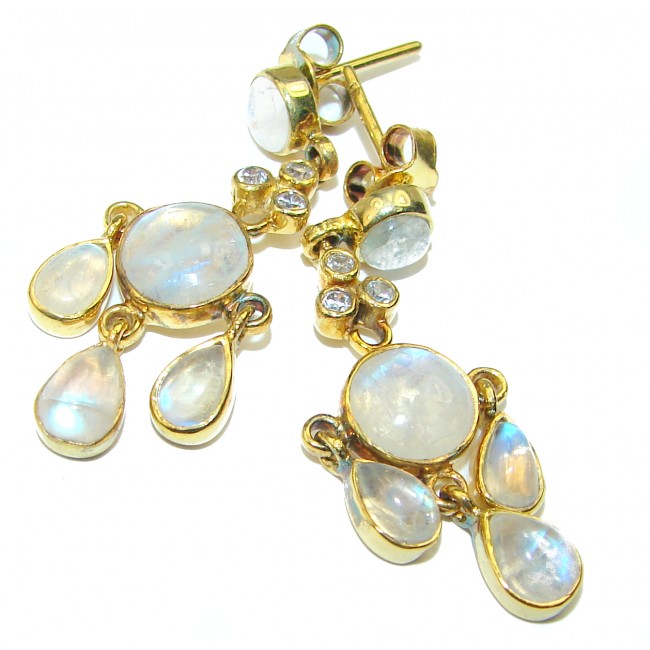 Pure Perfection Moonstone 14K Gold over .925 Sterling Silver earrings