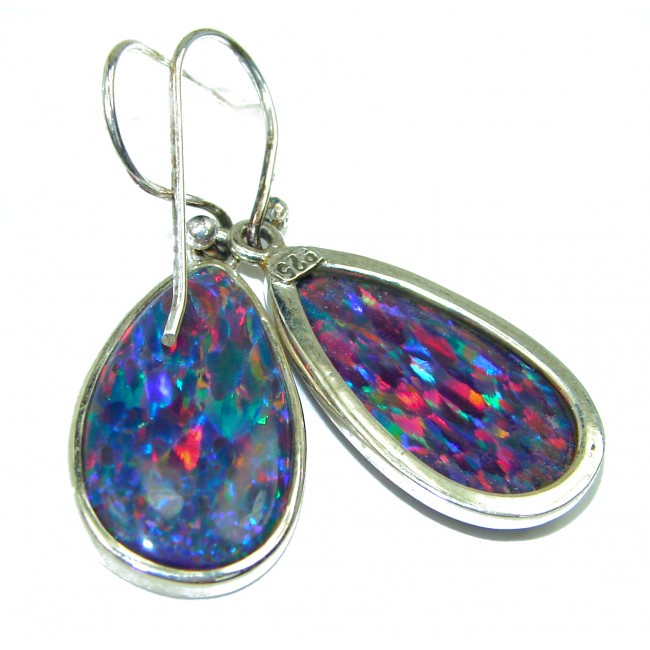 Authentic Australian Opal .925 Sterling Silver handmade earrings