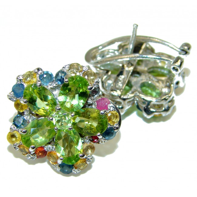 Pure Perfection Peridot Sapphire .925 Sterling Silver earrings