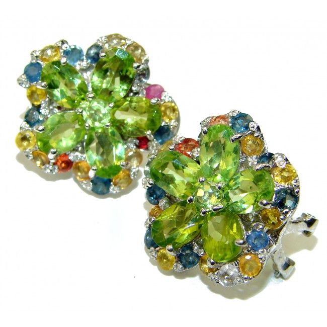 Pure Perfection Peridot Sapphire .925 Sterling Silver earrings