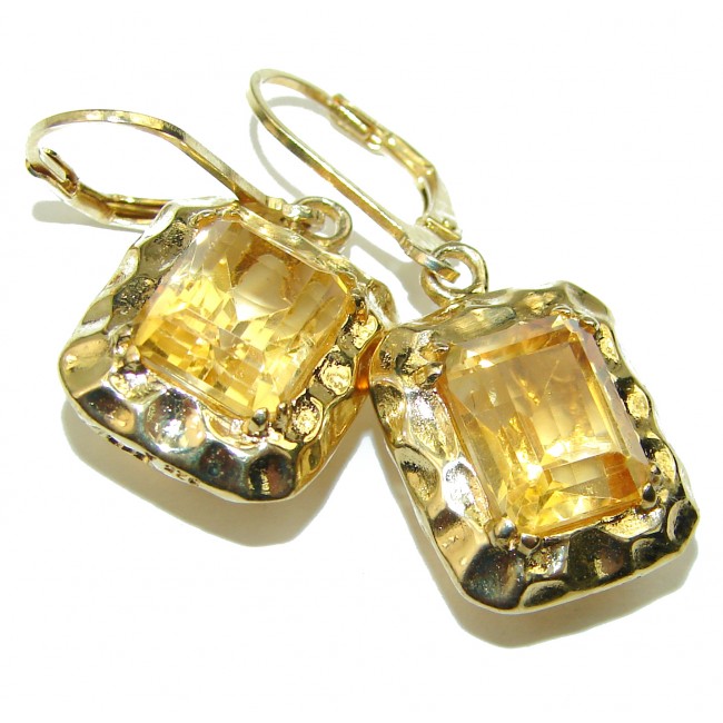 Bella Authentic Citrine 18K Gold over .925 Sterling Silver handcrafted earrings