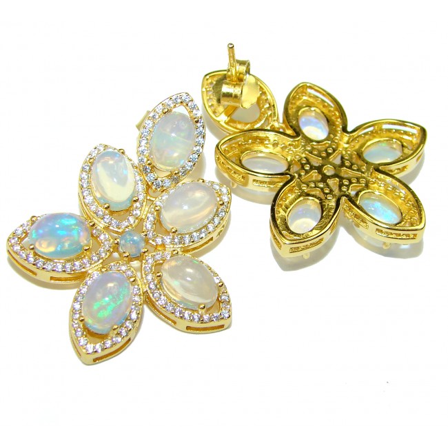 A Million Stars Authentic Ethiopian Opal 14K Gold over .925 Sterling Silver handmade earrings