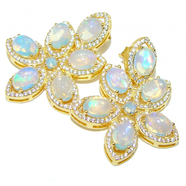 A Million Stars Authentic Ethiopian Opal 14K Gold over .925 Sterling Silver handmade earrings