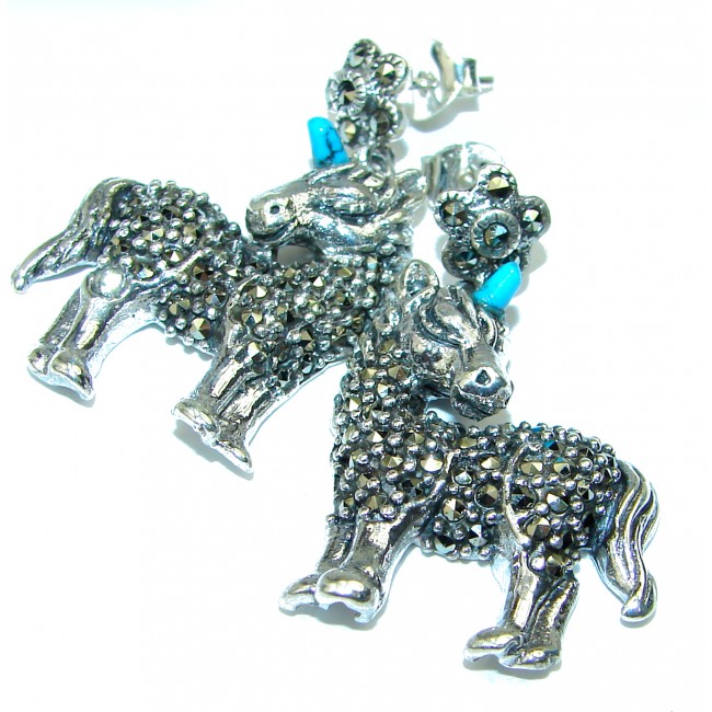 My sweet Unicorns Marcasite .925 Sterling Silver handmade Earrings