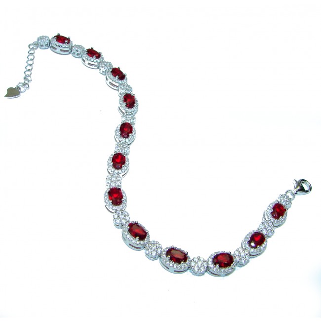 Mesmerizing Red Topaz .925 Sterling Silver handmade Bracelet