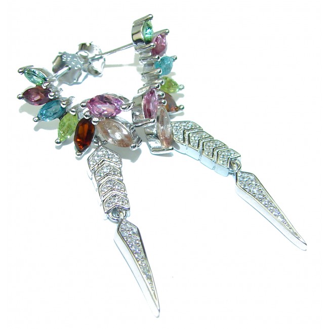 Spectacular Tourmaline .925 Sterling Silver handcrafted earrings