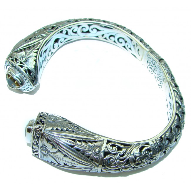 Bali Legacy 43.5 grams authentic Citrine Floral Bracelet in .925 Sterling Silver