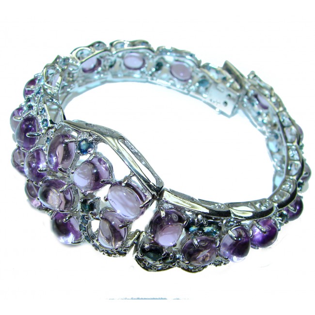 Lavish Lavender authentic Amethyst .925 Sterling Silver Statement handcrafted Bracelet