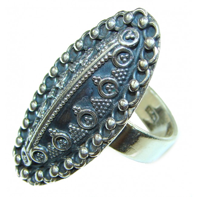 Large Bali made .925 Sterling Silver handcrafted Ring s. 8 1/4