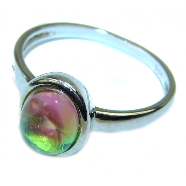 Brazilian Tourmaline .925 Sterling Silver Perfectly handcrafted Ring s. 6 1/4