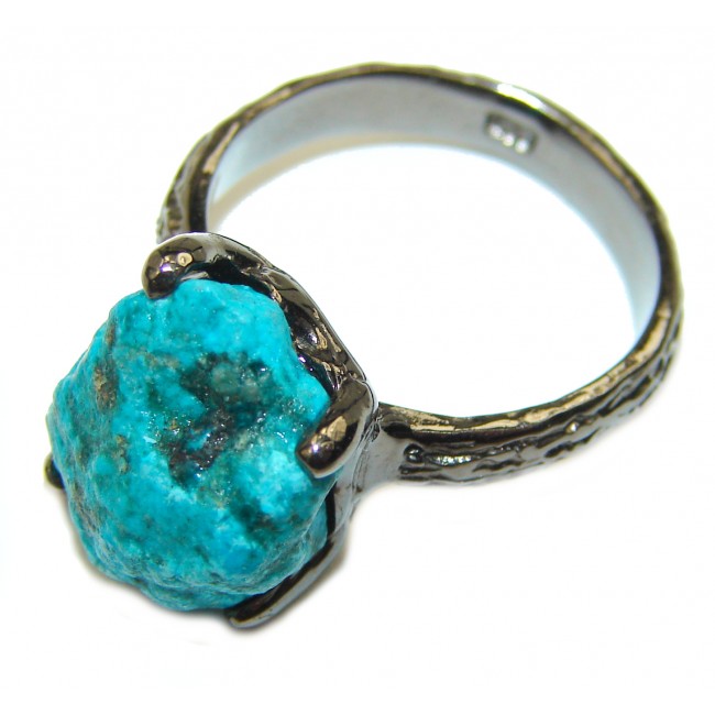 Perfection authentic Turquoise .925 Sterling Silver Ring size 7 1/2