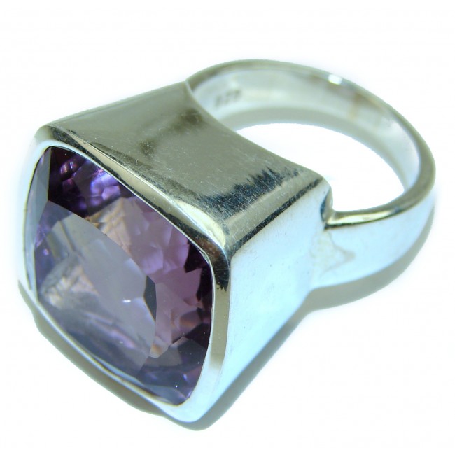 Spectacular 30.5 carat Amethyst .925 Sterling Silver Handcrafted Ring size 5 3/4