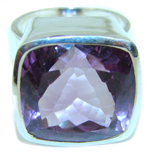 Spectacular 30.5 carat Amethyst .925 Sterling Silver Handcrafted Ring size 5 3/4