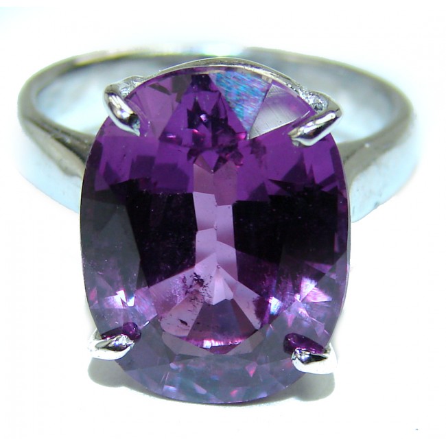 Spectacular 9.5 carat Amethyst .925 Sterling Silver Handcrafted Ring size 6 1/4