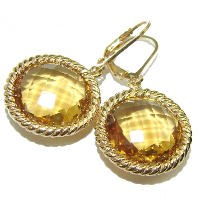 Bella Authentic Citrine 14K Gold over .925 Sterling Silver handcrafted earrings