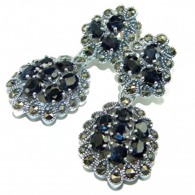 Magnificent Jewel Sapphire .925 Sterling Silver handcrafted incredible Statement earrings