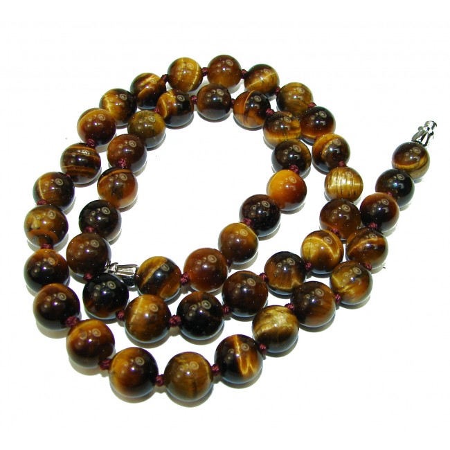 44.2 grams Rare Unusual Natural Red Tigers Eye Beads NECKLACE