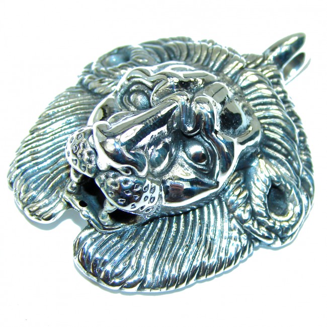 Sterling Leo's head .925 Silver Bali handmade Pendant