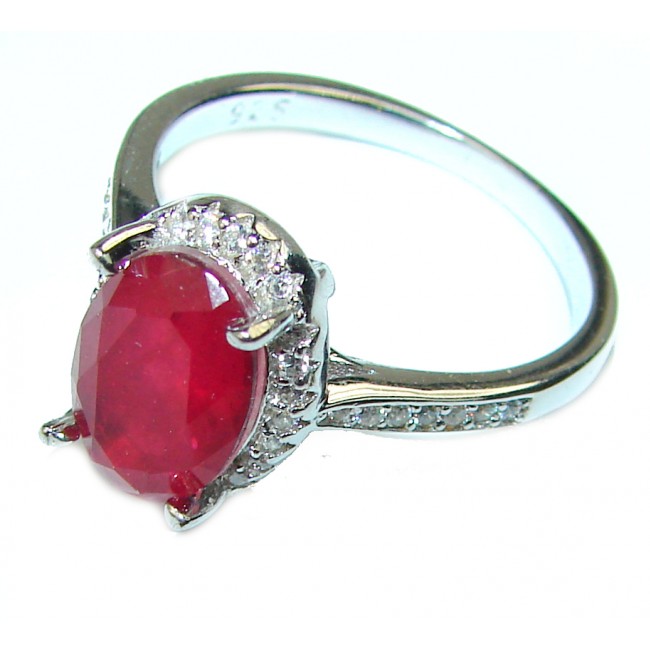 Bernadette Luxurious Ruby .925 Sterling Silver handmade ring size 7