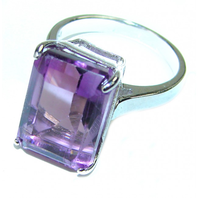 Spectacular 9.5 carat Amethyst .925 Sterling Silver Handcrafted Ring size 7