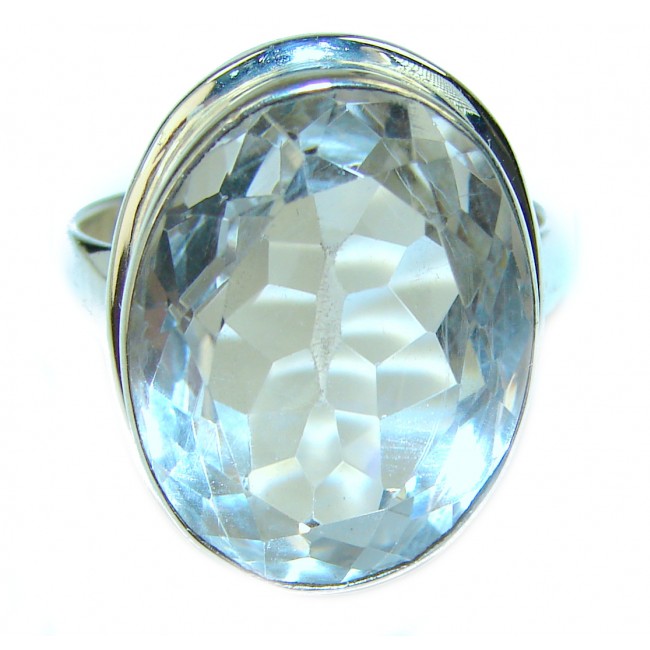 28 carat Exlusive White Topaz .925 Sterling Silver ring size 9