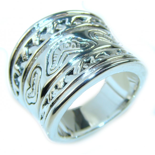 Large Bali made .925 Sterling Silver handcrafted Ring s. 6