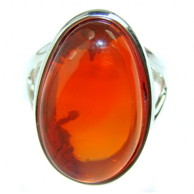 Natural Mexican Fire Opal .925 Sterling Silver handmade ring size 7