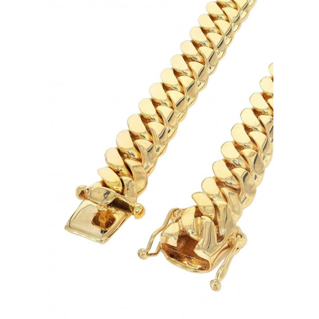 14K Gold Chain, 19.4 grams Mens Hollow Miami Cuban Link Chain 100% Authentic stamped 14k for metal purity and Authenticity