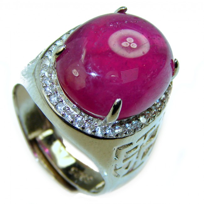 Exceptional Quality Authentic 22.5 carat Ruby .925 Sterling Silver Ring size 9