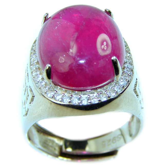 Exceptional Quality Authentic 22.5 carat Ruby .925 Sterling Silver Ring size 9