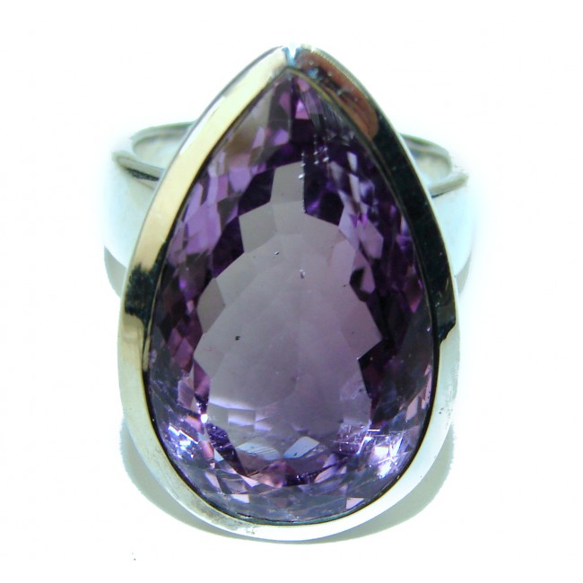 Spectacular 22.5 carat Amethyst .925 Sterling Silver Handcrafted Ring size 5