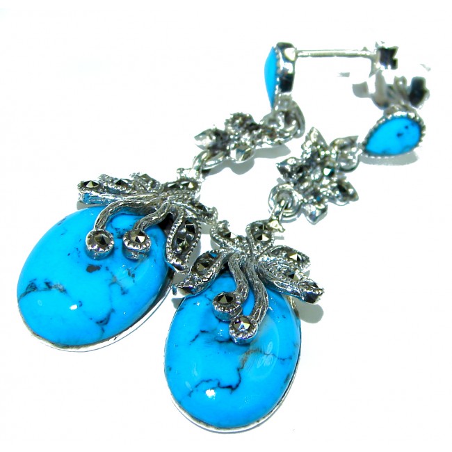 Blue Turquoise .925 Sterling Silver earrings