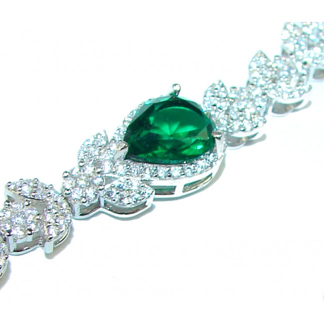 Endless Love Emerald .925 Sterling Silver handcrafted Bracelet