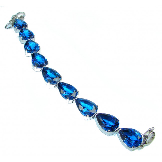 Blue Brilliance London Blue Topaz .925 Sterling Silver handcrafted Bracelet