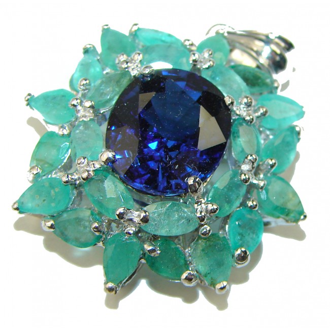 SOUTHERN STAR London Blue Topaz Emerald .925 Sterling Silver handmade Pendant