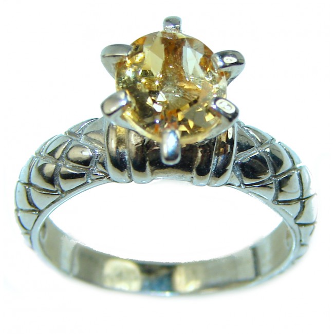 Authentic Citrine .925 Sterling Silver Large Ring size 7