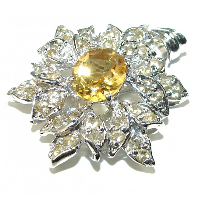 Touch of Spring Natural Citrine .925 Sterling Silver handmade Pendant