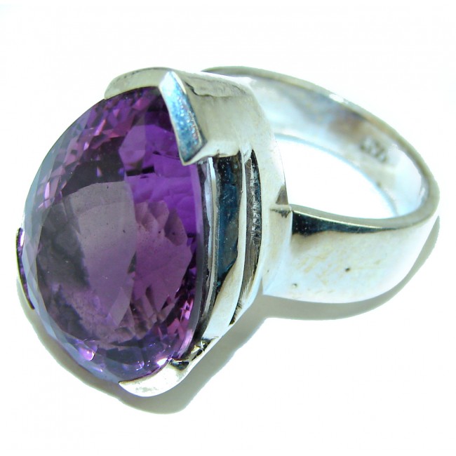 Spectacular 22.5 carat Amethyst .925 Sterling Silver Handcrafted Ring size 7