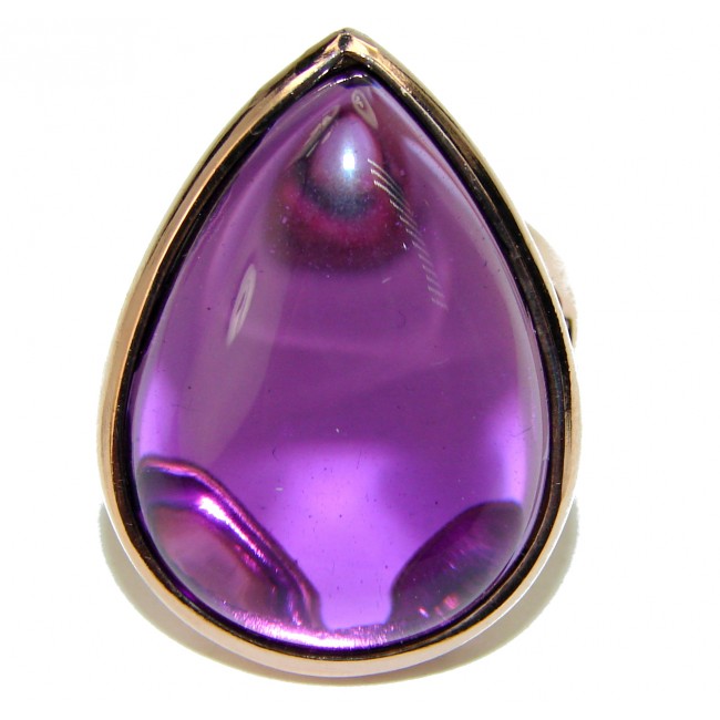 Spectacular Amethyst 14K Gold over .925 Sterling Silver Handcrafted Large Ring size 7