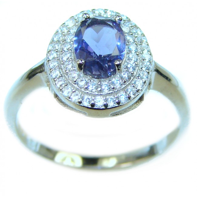 Incredible authentic Tanzanite .925 Sterling Silver handmade Ring size 7