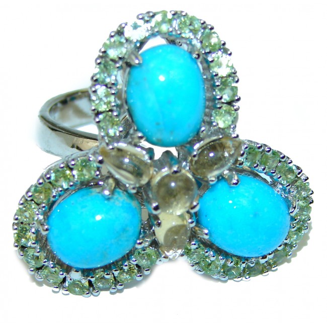 Just Perfection authentic Turquoise .925 Sterling Silver Ring size 6 1/2