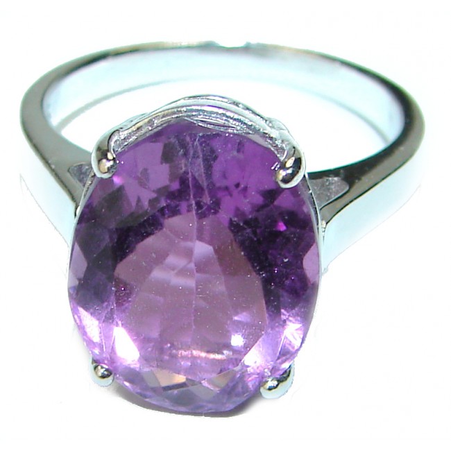 Spectacular 7.5 carat Amethyst .925 Sterling Silver Handcrafted Ring size 8 1/4