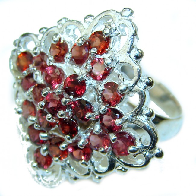 Eternity authentic Garnet .925 Sterling Silver handcrafted Ring size 7