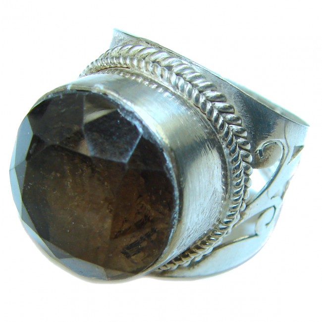 Smoky Topaz .925 Sterling Silver Ring size 8