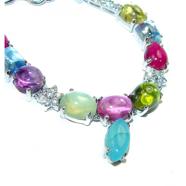 Candy Store Mesmerizing Multi gems .925 Sterling Silver handcrafted necklace