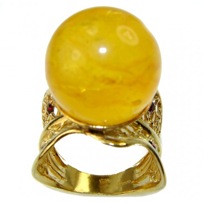 Butterscotch Amber .925 Sterling Silver handcrafted Ring s. 9 1/4