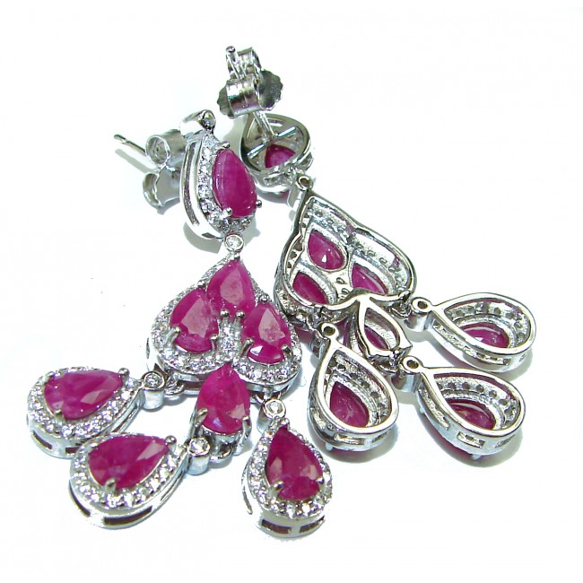 Very Unique Ruby .925 Sterling Silver handcrafted earrings