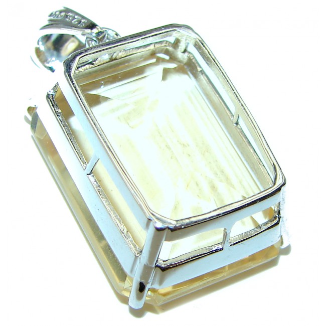 Authentic Golden Lemon Quartz .925 Sterling Silver handmade Pendant